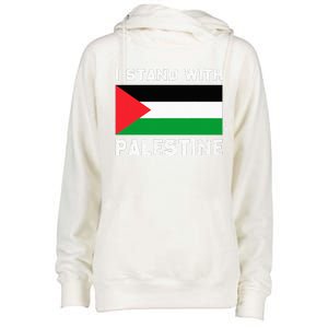 I Stand with Palestine Womens Funnel Neck Pullover Hood