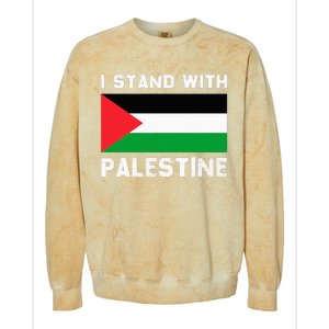 I Stand with Palestine Colorblast Crewneck Sweatshirt