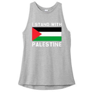 I Stand with Palestine Ladies PosiCharge Tri-Blend Wicking Tank