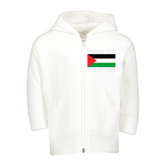 I Stand with Palestine Toddler Zip Fleece Hoodie