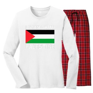 I Stand with Palestine Women's Long Sleeve Flannel Pajama Set 