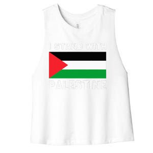 I Stand with Palestine Women's Racerback Cropped Tank