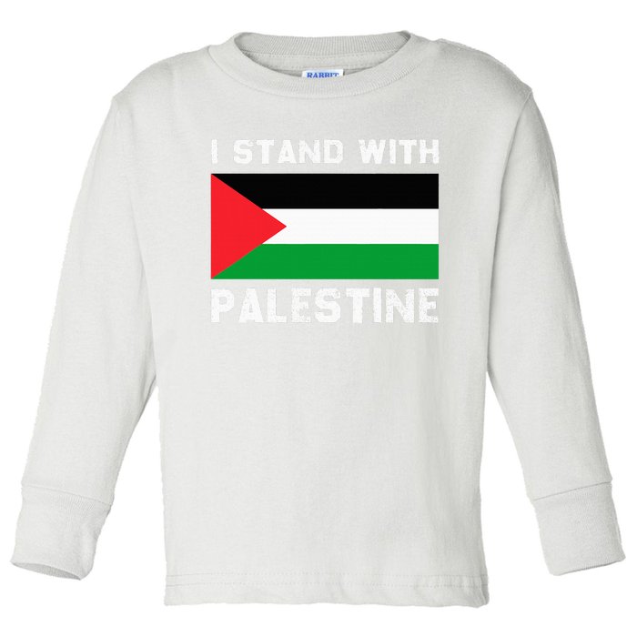 I Stand with Palestine Toddler Long Sleeve Shirt