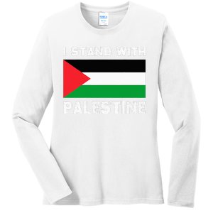 I Stand with Palestine Ladies Long Sleeve Shirt