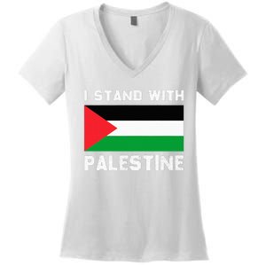 I Stand with Palestine Women's V-Neck T-Shirt