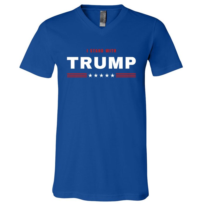 I Stand With Trump Presidential Election 2024 Gift V-Neck T-Shirt