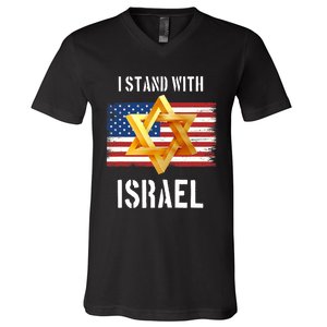 I Stand With Israel Israel Palestine Conflict Support Israel V-Neck T-Shirt