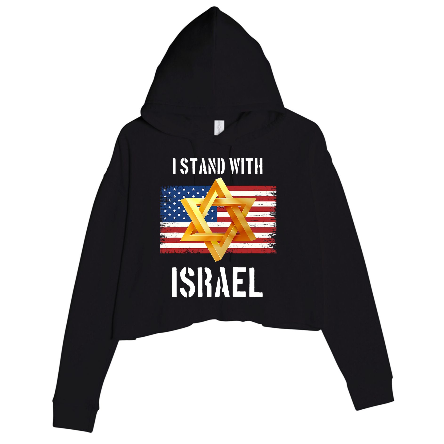 I Stand With Israel Israel Palestine Conflict Support Israel Crop Fleece Hoodie