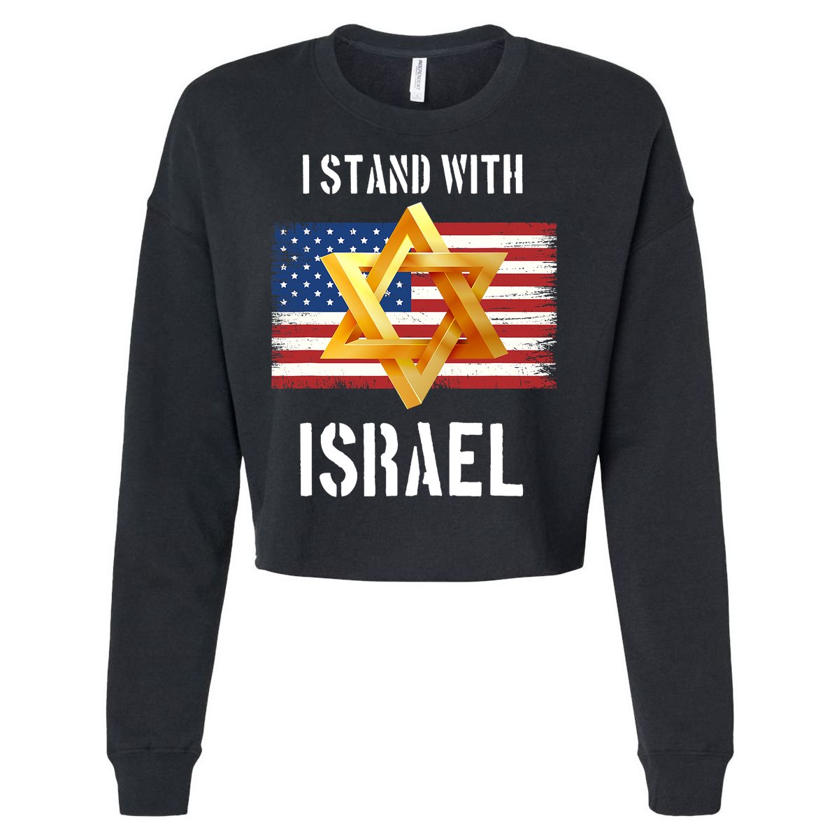 I Stand With Israel Israel Palestine Conflict Support Israel Cropped Pullover Crew