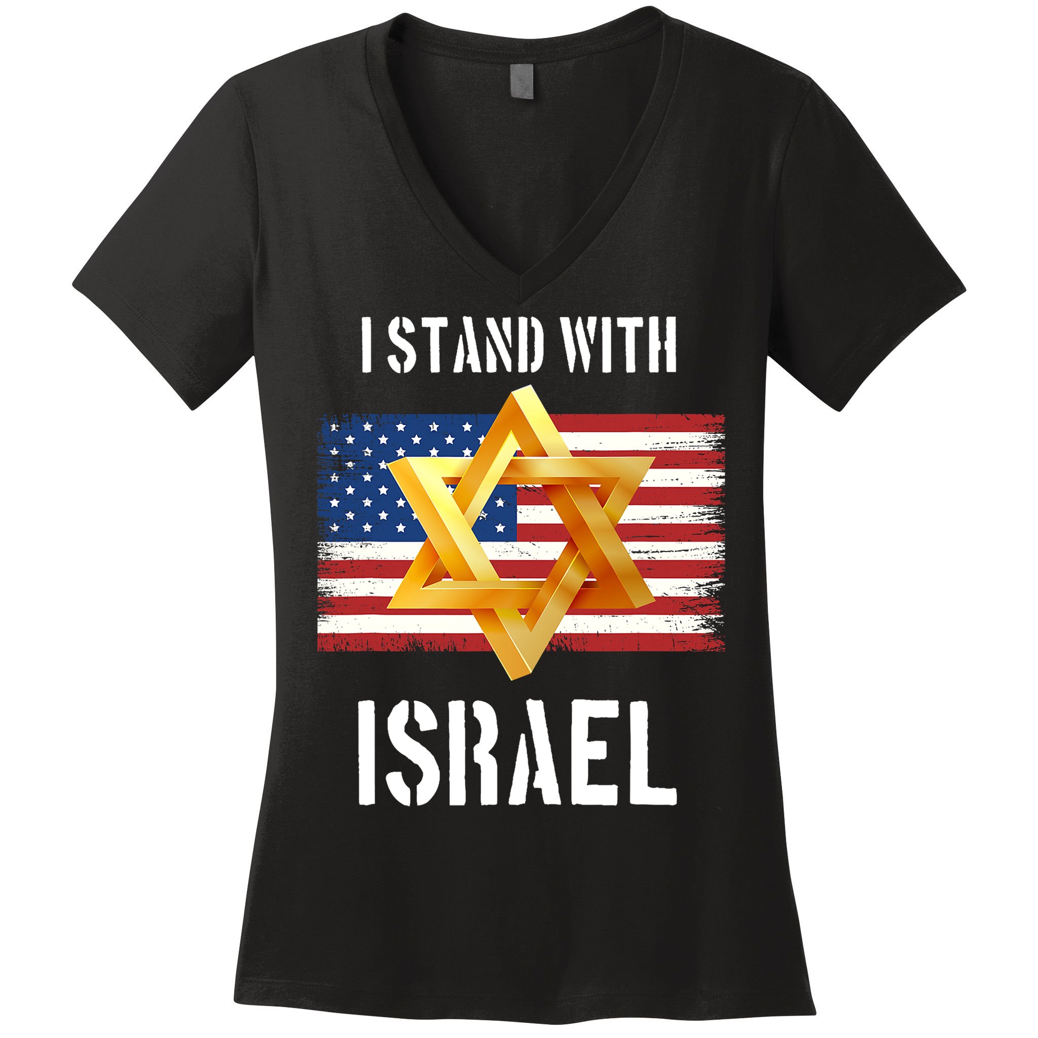 I Stand With Israel Israel Palestine Conflict Support Israel Women's V-Neck T-Shirt