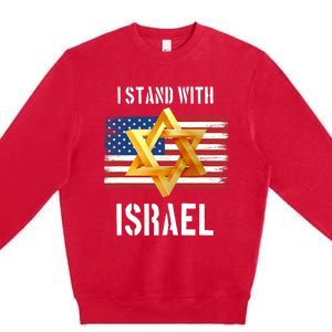 I Stand With Israel Israel Palestine Conflict Support Israel Premium Crewneck Sweatshirt