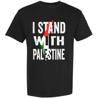 I Stand With Palestine Flag And Map Garment-Dyed Heavyweight T-Shirt