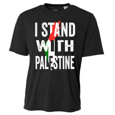 I Stand With Palestine Flag And Map Cooling Performance Crew T-Shirt