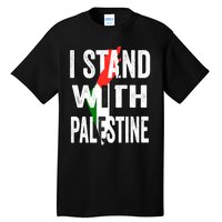 I Stand With Palestine Flag And Map Tall T-Shirt