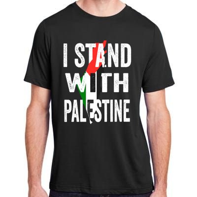 I Stand With Palestine Flag And Map Adult ChromaSoft Performance T-Shirt