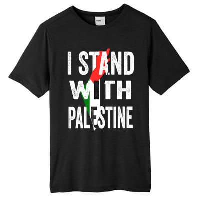 I Stand With Palestine Flag And Map Tall Fusion ChromaSoft Performance T-Shirt