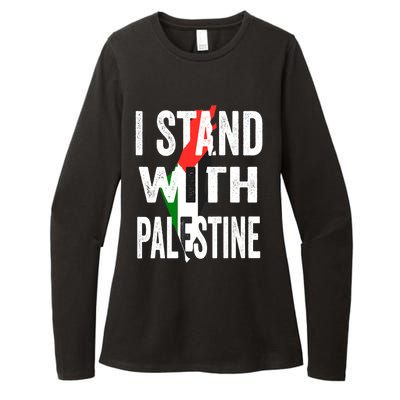 I Stand With Palestine Flag And Map Womens CVC Long Sleeve Shirt