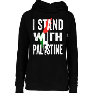 I Stand With Palestine Flag And Map Womens Funnel Neck Pullover Hood