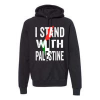 I Stand With Palestine Flag And Map Premium Hoodie