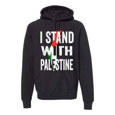 I Stand With Palestine Flag And Map Premium Hoodie