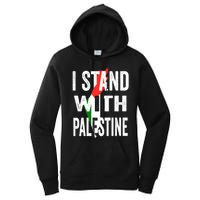 I Stand With Palestine Flag And Map Women's Pullover Hoodie