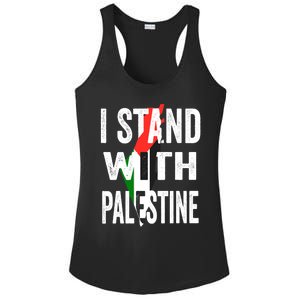 I Stand With Palestine Flag And Map Ladies PosiCharge Competitor Racerback Tank