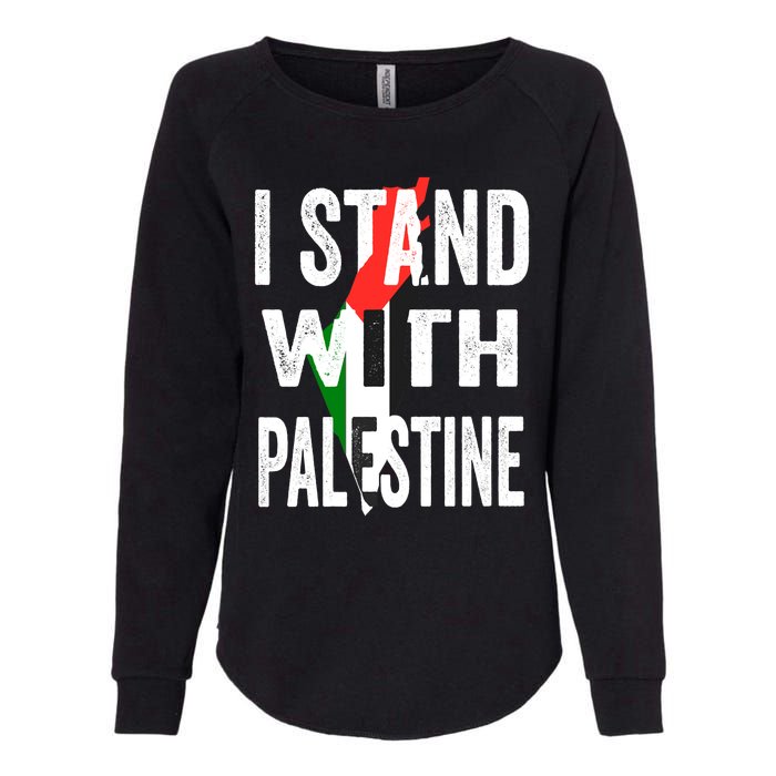 I Stand With Palestine Flag And Map Womens California Wash Sweatshirt