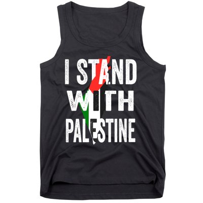 I Stand With Palestine Flag And Map Tank Top