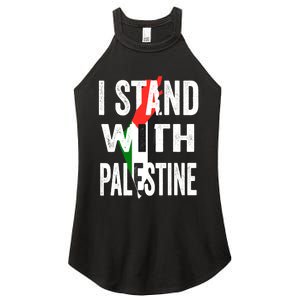 I Stand With Palestine Flag And Map Women's Perfect Tri Rocker Tank