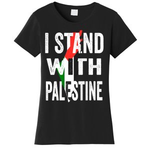 I Stand With Palestine Flag And Map Women's T-Shirt