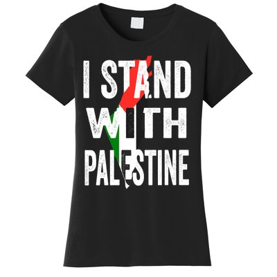 I Stand With Palestine Flag And Map Women's T-Shirt