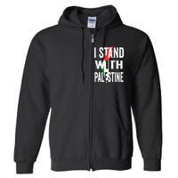 I Stand With Palestine Flag And Map Full Zip Hoodie