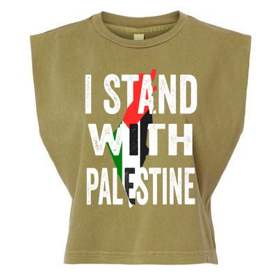 I Stand With Palestine Flag And Map Garment-Dyed Women's Muscle Tee