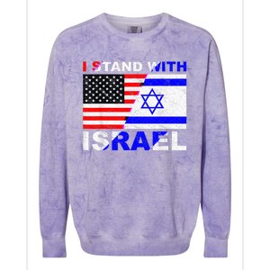 I Stand With Israel, Israeli Palestinian Conflict Pro Israel Colorblast Crewneck Sweatshirt