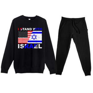 I Stand With Israel, Israeli Palestinian Conflict Pro Israel Premium Crewneck Sweatsuit Set