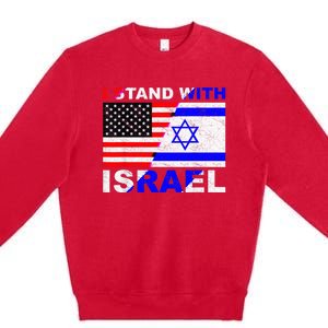 I Stand With Israel, Israeli Palestinian Conflict Pro Israel Premium Crewneck Sweatshirt