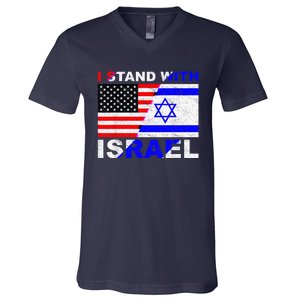 I Stand With Israel, Israeli Palestinian Conflict Pro Israel V-Neck T-Shirt