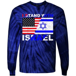 I Stand With Israel, Israeli Palestinian Conflict Pro Israel Tie-Dye Long Sleeve Shirt