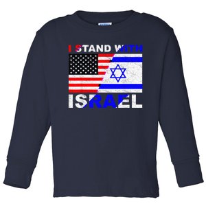 I Stand With Israel, Israeli Palestinian Conflict Pro Israel Toddler Long Sleeve Shirt