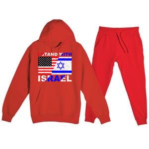 I Stand With Israel, Israeli Palestinian Conflict Pro Israel Premium Hooded Sweatsuit Set