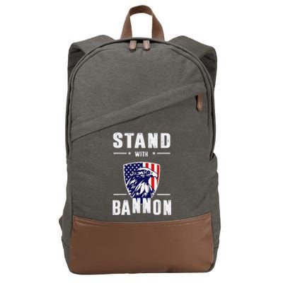 I Stand With Bannon Patriotic Cotton Canvas Backpack