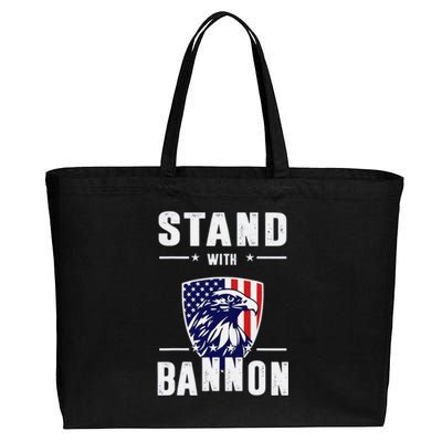 I Stand With Bannon Patriotic Cotton Canvas Jumbo Tote