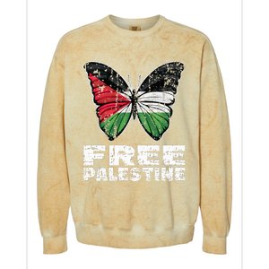 I Stand With Palestine For Their Freedom Free Palestine Colorblast Crewneck Sweatshirt