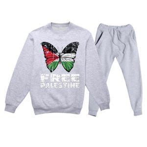 I Stand With Palestine For Their Freedom Free Palestine Premium Crewneck Sweatsuit Set