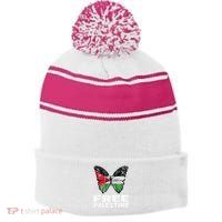 I Stand With Palestine For Their Freedom Free Palestine Stripe Pom Pom Beanie
