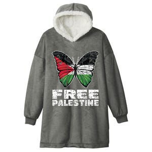 I Stand With Palestine For Their Freedom Free Palestine Hooded Wearable Blanket