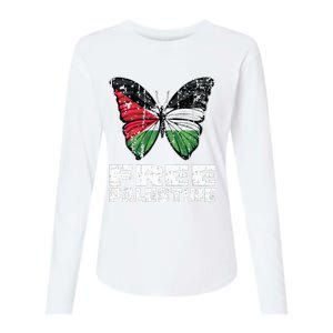 I Stand With Palestine For Their Freedom Free Palestine Womens Cotton Relaxed Long Sleeve T-Shirt