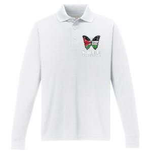 I Stand With Palestine For Their Freedom Free Palestine Performance Long Sleeve Polo