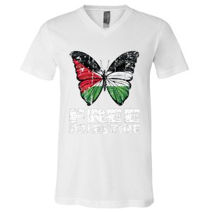 I Stand With Palestine For Their Freedom Free Palestine V-Neck T-Shirt