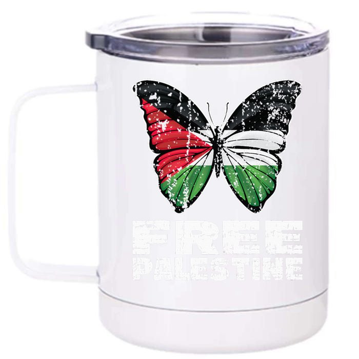 I Stand With Palestine For Their Freedom Free Palestine 12 oz Stainless Steel Tumbler Cup